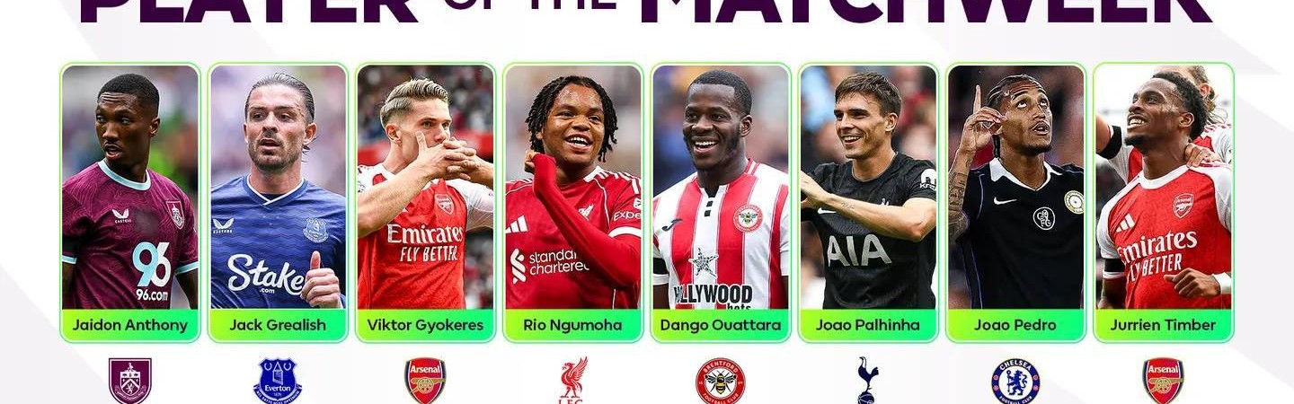 九游官网-英超第二轮最佳球员候选：哲凯赖什、恩古莫哈、帕利尼亚在列